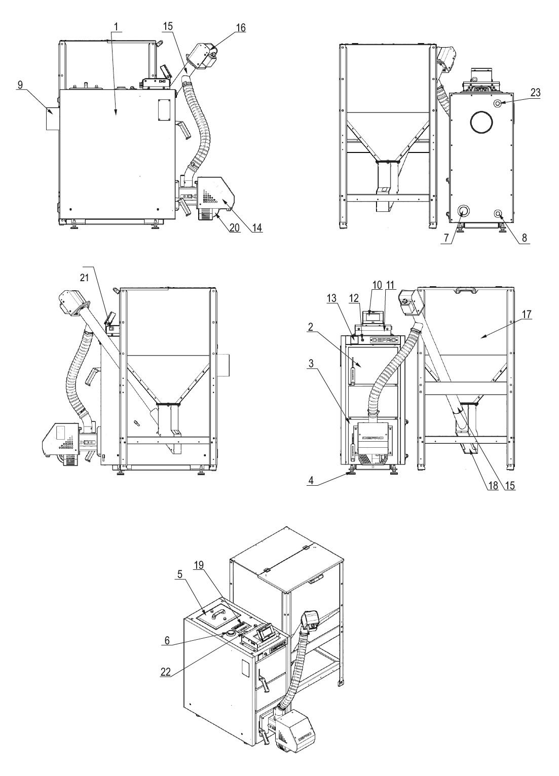 Elementy kotła Defro Kompakt EkoPell Defro Kompakt EkoPell